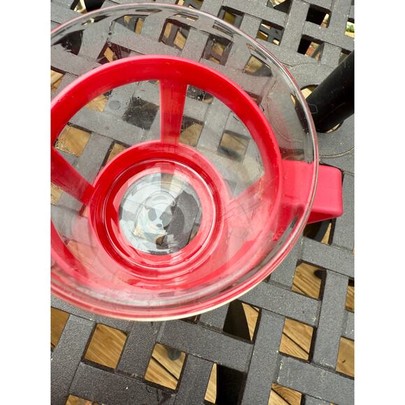 Glass & Red Plastic French Coffee Press in UNUSED CONDITION 24+ Ounces - Picture 4 of 4